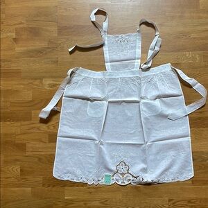 White Embroidered Apron